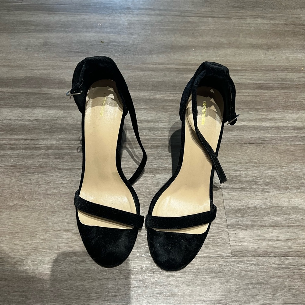Black strap heels